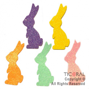 APLIQUES CONEJO  DE GOMA EVA 7cm x 9 cm x 5
